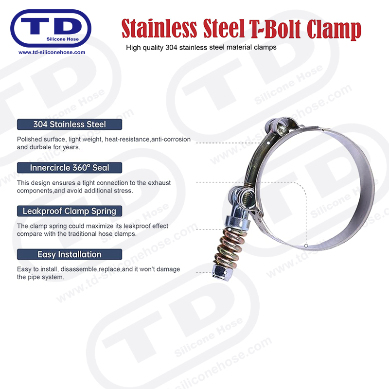 Kẹp ống silicon T-Bolt gia cố mùa xuân