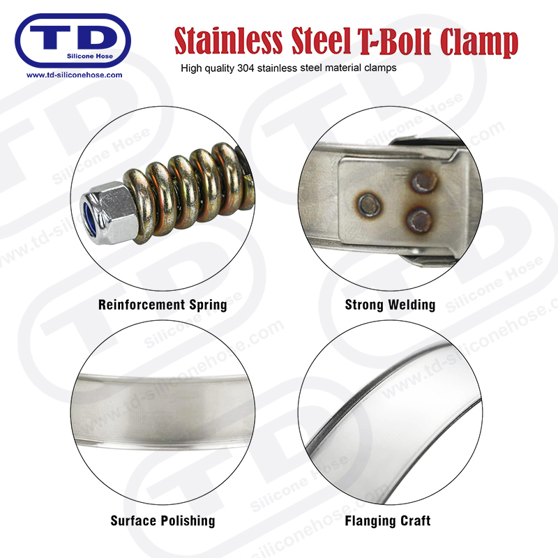 Kẹp ống silicon T-Bolt gia cố mùa xuân