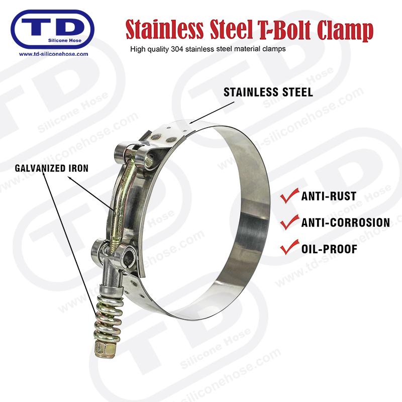 Kẹp ống silicon T-Bolt gia cố mùa xuân